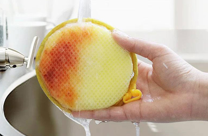 Dual-Sided Round Kitchen Scrub Sponges